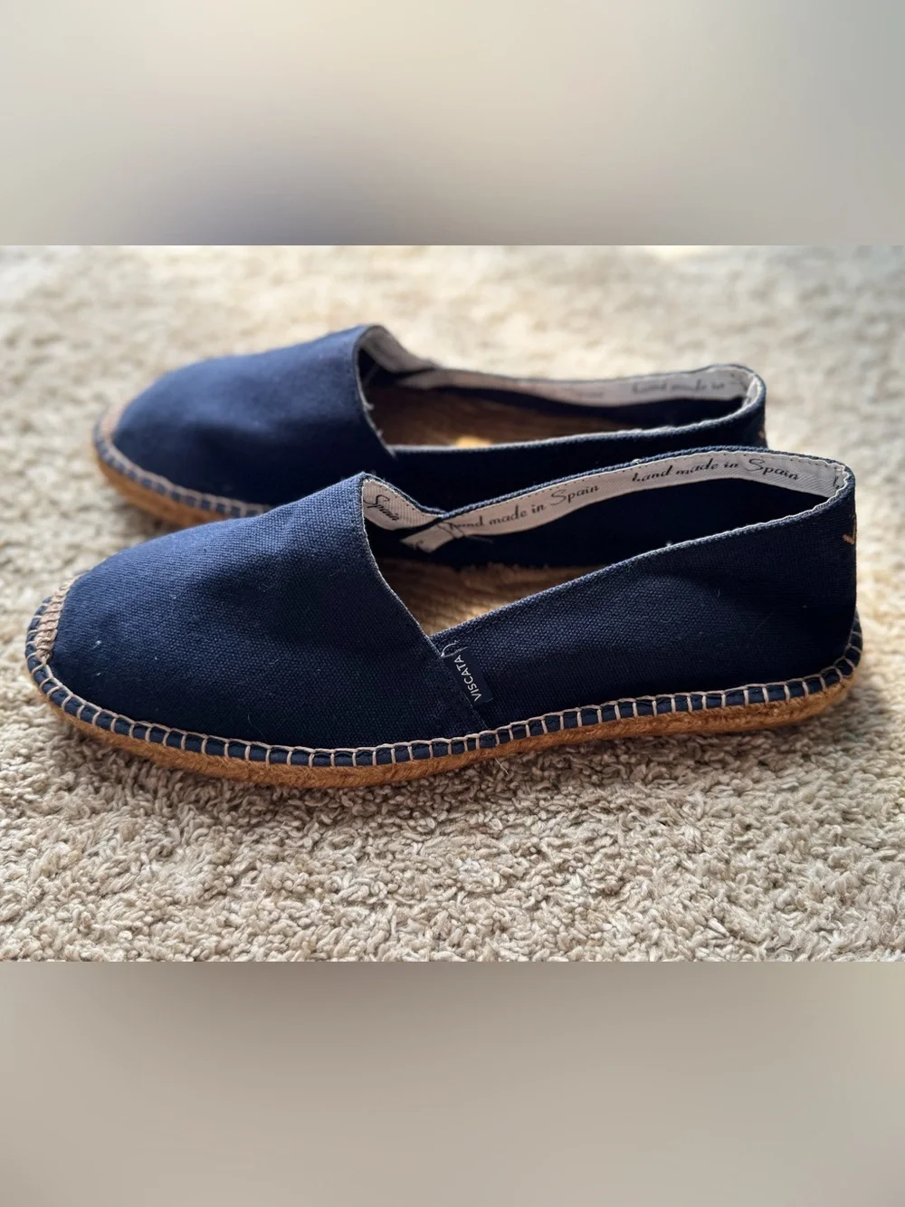 VISCATA Barcelona Men’s Navy Canvas Espadrille Slip-On Shoes Size 11